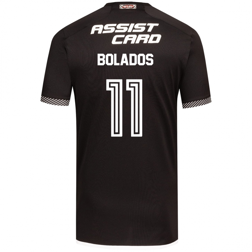 Kinder Marcos Bolados #11 Schwarz-Weiss Auswärtstrikot Trikot 2024/25 T-Shirt