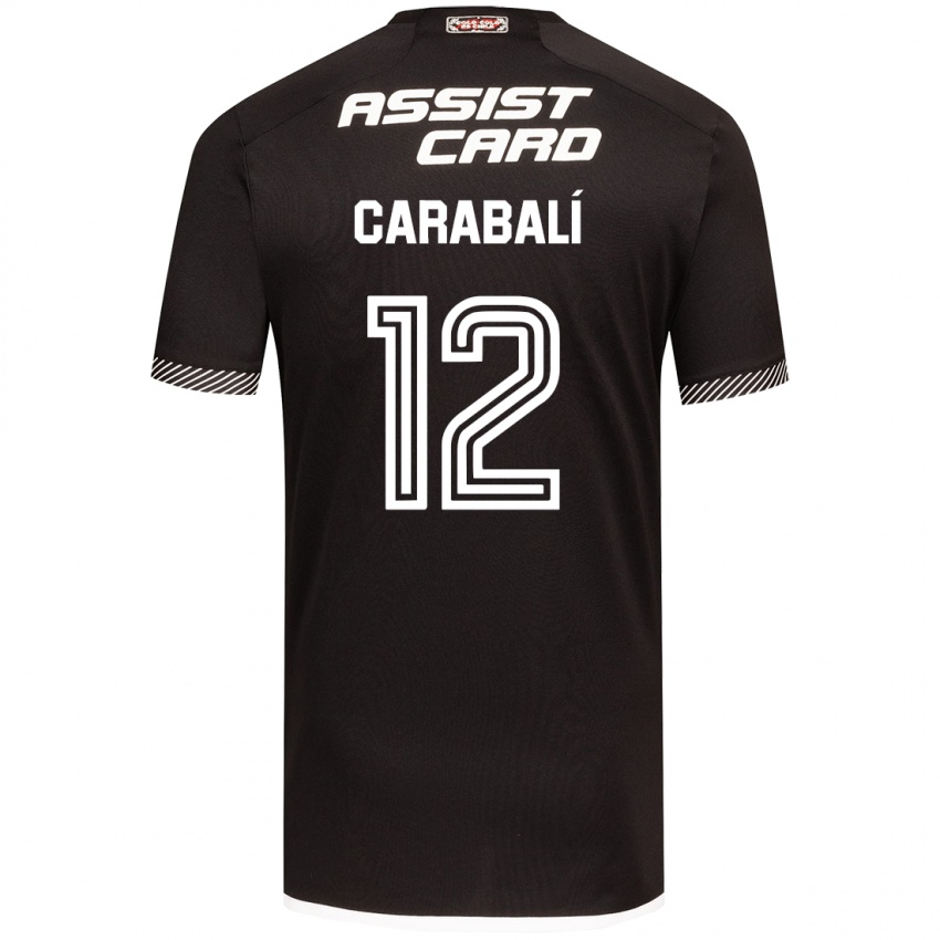 Kinder Omar Carabalí #12 Schwarz-Weiss Auswärtstrikot Trikot 2024/25 T-Shirt