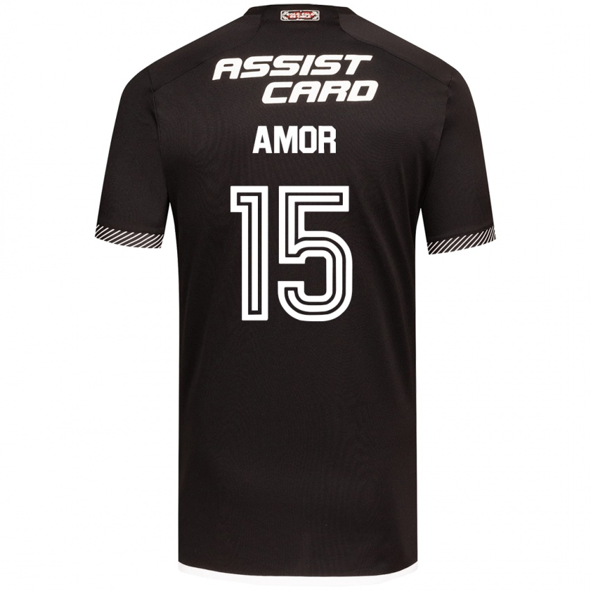 Kinder Emiliano Amor #15 Schwarz-Weiss Auswärtstrikot Trikot 2024/25 T-Shirt