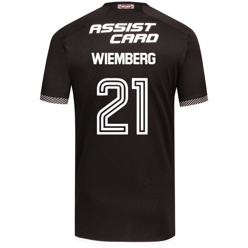 Kinder Erick Wiemberg #21 Schwarz-Weiss Auswärtstrikot Trikot 2024/25 T-Shirt