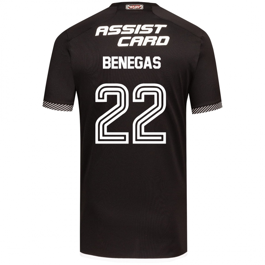 Kinder Leandro Benegas #22 Schwarz-Weiss Auswärtstrikot Trikot 2024/25 T-Shirt