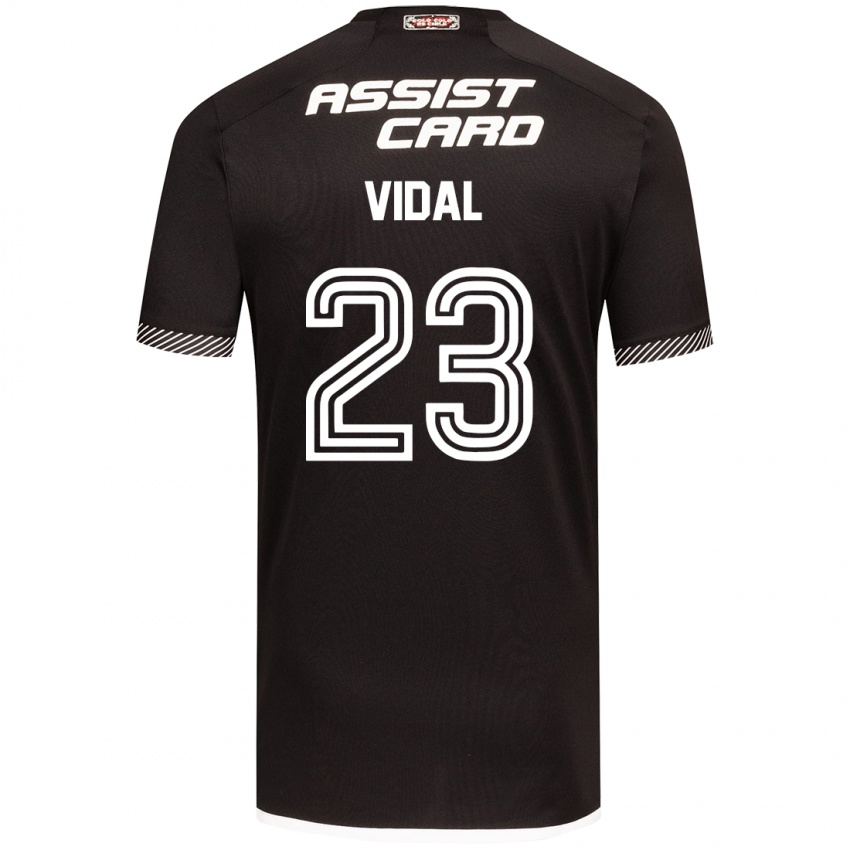 Kinder Arturo Vidal #23 Schwarz-Weiss Auswärtstrikot Trikot 2024/25 T-Shirt