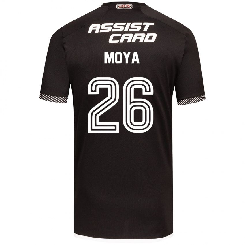 Kinder Matías Moya #26 Schwarz-Weiss Auswärtstrikot Trikot 2024/25 T-Shirt