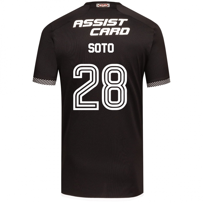 Kinder Lucas Soto #28 Schwarz-Weiss Auswärtstrikot Trikot 2024/25 T-Shirt