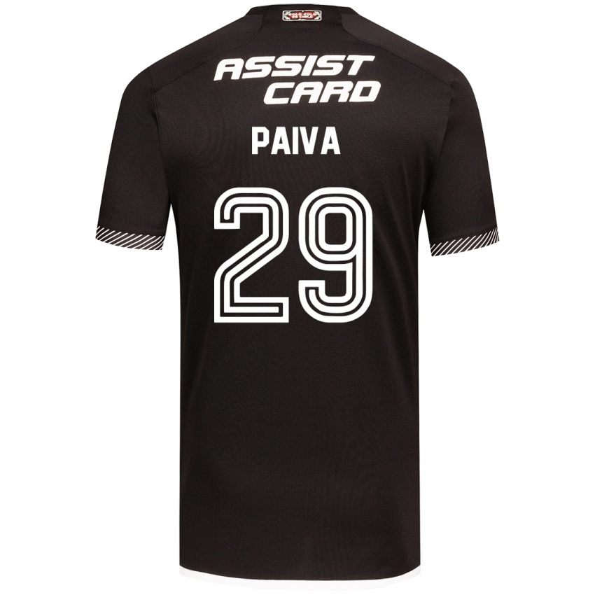 Kinder Guillermo Paiva #29 Schwarz-Weiss Auswärtstrikot Trikot 2024/25 T-Shirt