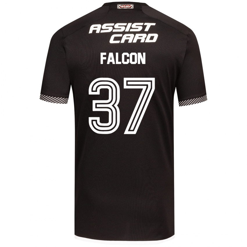 Kinder Maximiliano Falcón #37 Schwarz-Weiss Auswärtstrikot Trikot 2024/25 T-Shirt