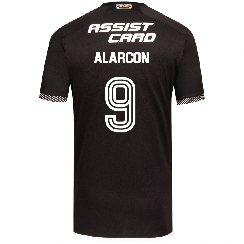 Kinder Cristian Alarcón #9 Schwarz-Weiss Auswärtstrikot Trikot 2024/25 T-Shirt