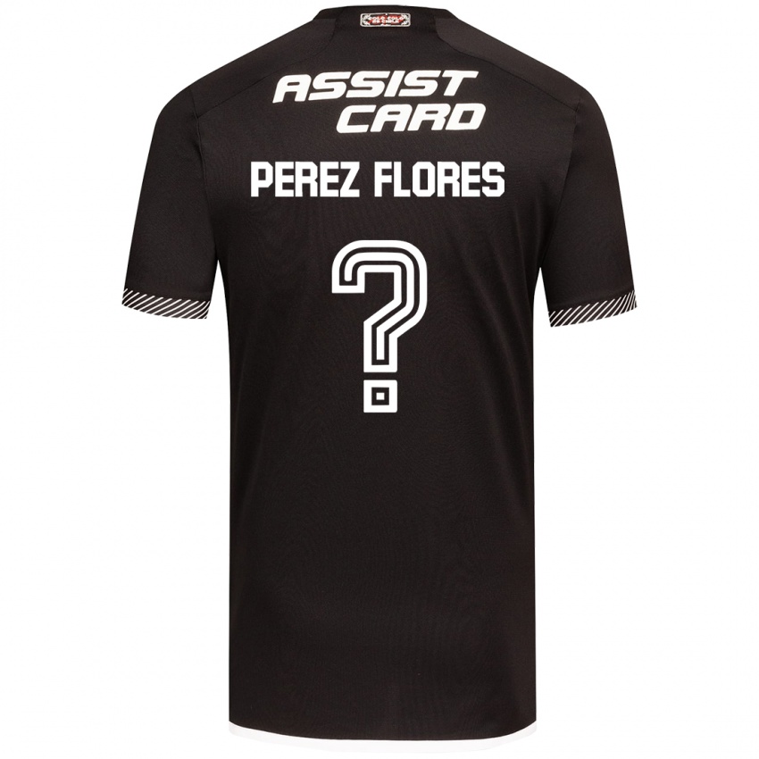 Kinder Benjamín Pérez Flores #0 Schwarz-Weiss Auswärtstrikot Trikot 2024/25 T-Shirt