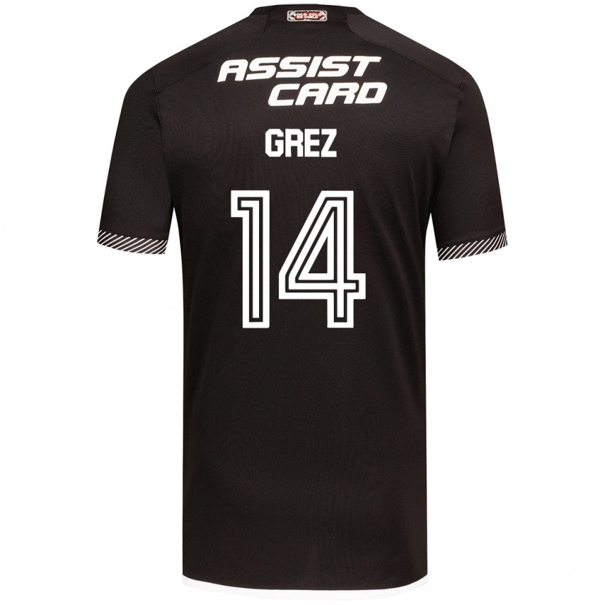 Kinder Javiera Grez #14 Schwarz-Weiss Auswärtstrikot Trikot 2024/25 T-Shirt