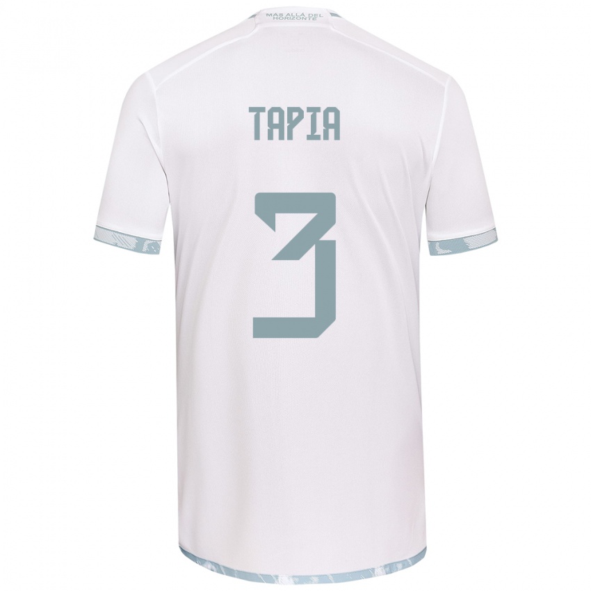 Kinder Ignacio Tapia #3 Weiß Grau Auswärtstrikot Trikot 2024/25 T-Shirt