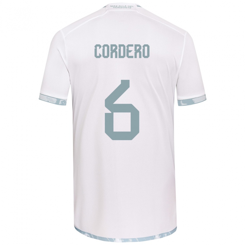 Kinder Renato Cordero #6 Weiß Grau Auswärtstrikot Trikot 2024/25 T-Shirt