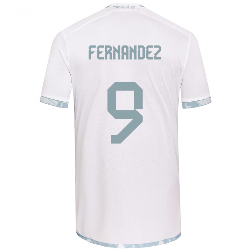 Kinder Leandro Fernández #9 Weiß Grau Auswärtstrikot Trikot 2024/25 T-Shirt