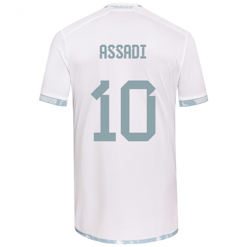 Kinder Lucas Assadi #10 Weiß Grau Auswärtstrikot Trikot 2024/25 T-Shirt