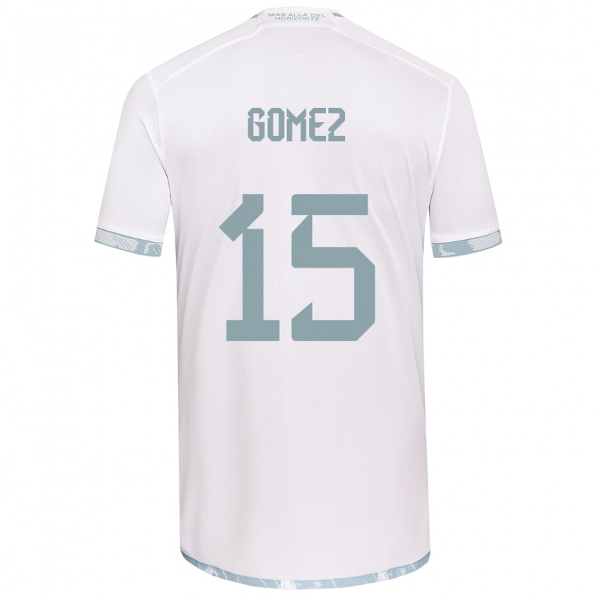 Kinder Juan Pablo Gómez #15 Weiß Grau Auswärtstrikot Trikot 2024/25 T-Shirt