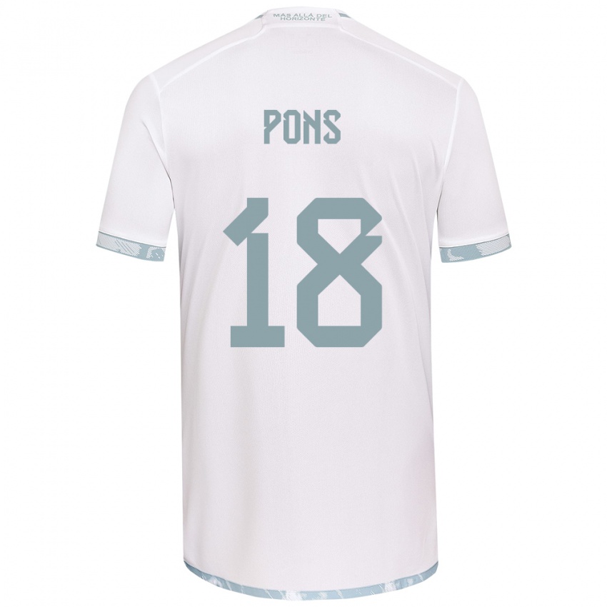 Kinder Luciano Pons #18 Weiß Grau Auswärtstrikot Trikot 2024/25 T-Shirt