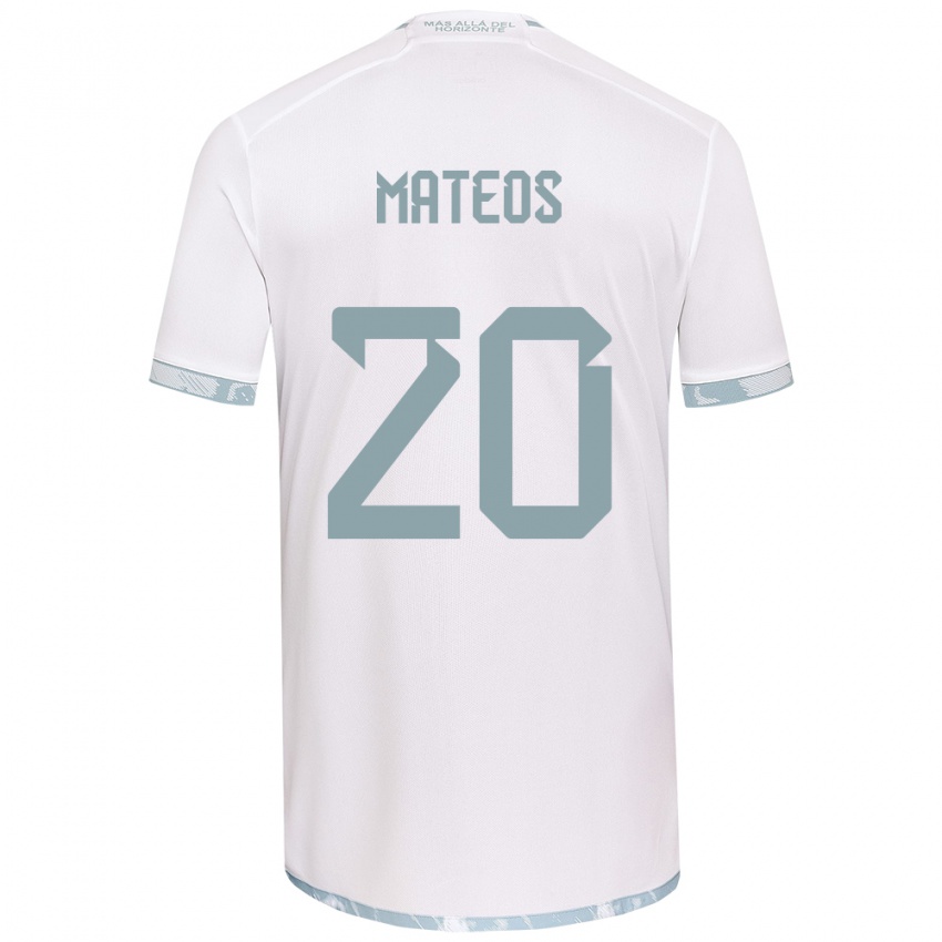 Kinder Federico Mateos #20 Weiß Grau Auswärtstrikot Trikot 2024/25 T-Shirt