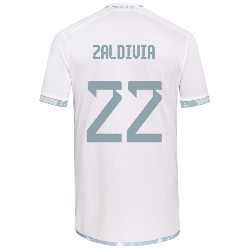 Kinder Matías Zaldivia #22 Weiß Grau Auswärtstrikot Trikot 2024/25 T-Shirt