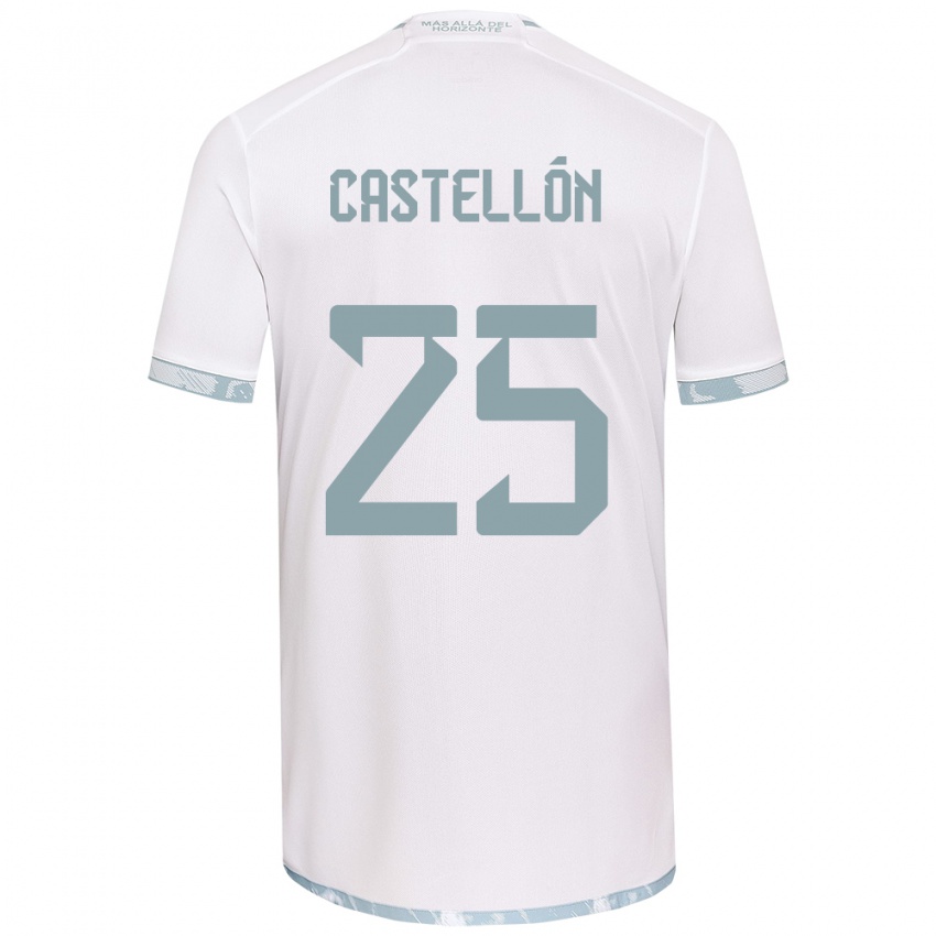 Kinder Gabriel Castellón #25 Weiß Grau Auswärtstrikot Trikot 2024/25 T-Shirt