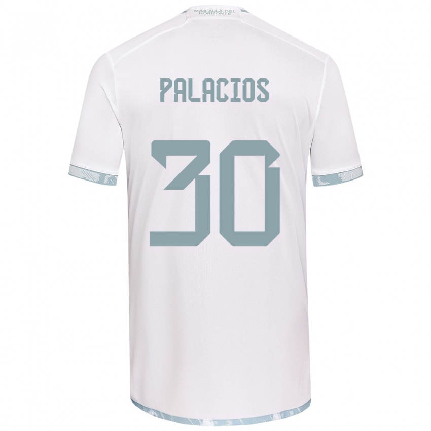 Kinder Cristian Palacios #30 Weiß Grau Auswärtstrikot Trikot 2024/25 T-Shirt