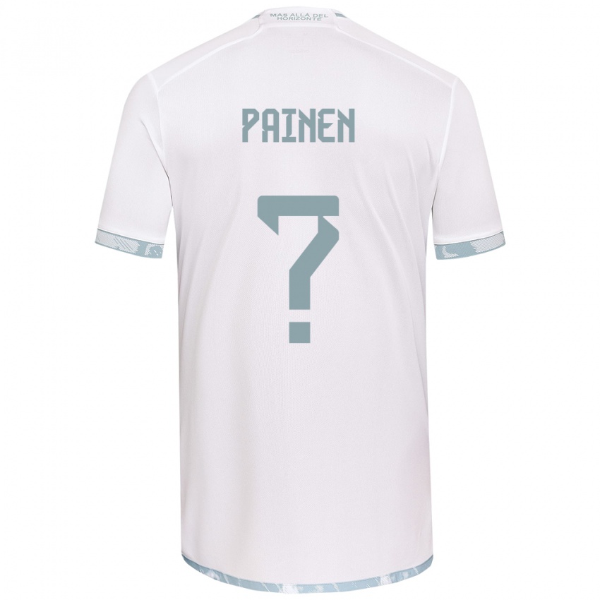 Kinder Sebastián Painen #0 Weiß Grau Auswärtstrikot Trikot 2024/25 T-Shirt