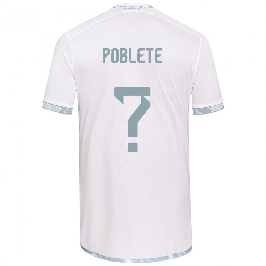 Kinder José Poblete #0 Weiß Grau Auswärtstrikot Trikot 2024/25 T-Shirt