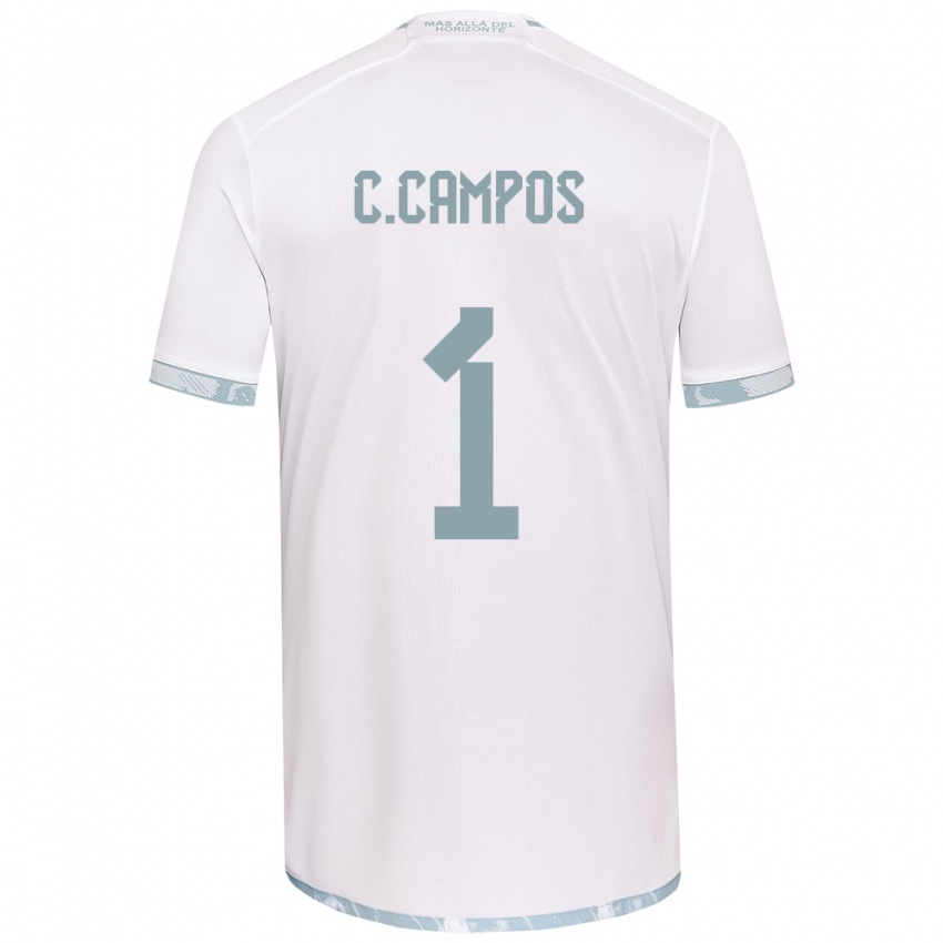 Kinder Cristóbal Campos #1 Weiß Grau Auswärtstrikot Trikot 2024/25 T-Shirt