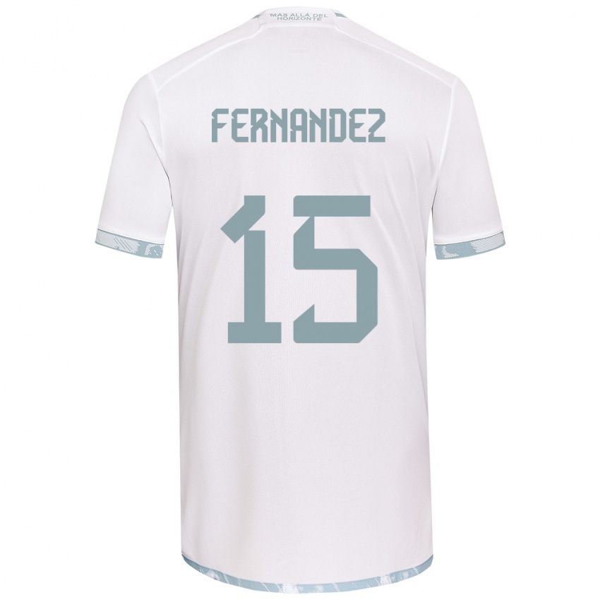 Kinder Vicente Fernández #15 Weiß Grau Auswärtstrikot Trikot 2024/25 T-Shirt