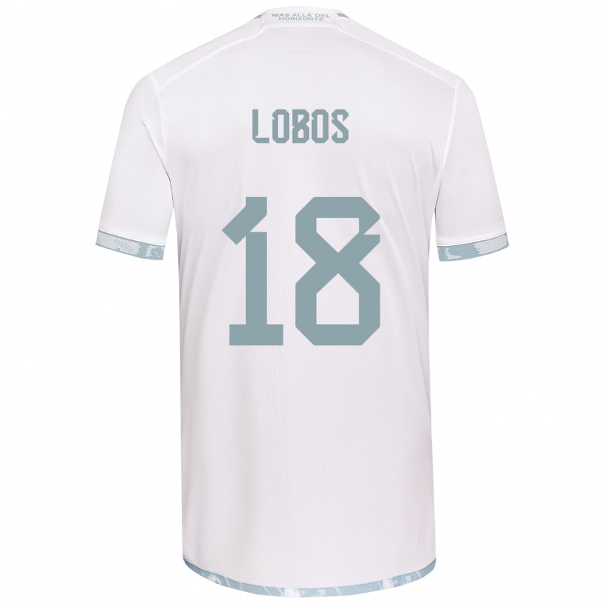 Kinder Franco Lobos #18 Weiß Grau Auswärtstrikot Trikot 2024/25 T-Shirt