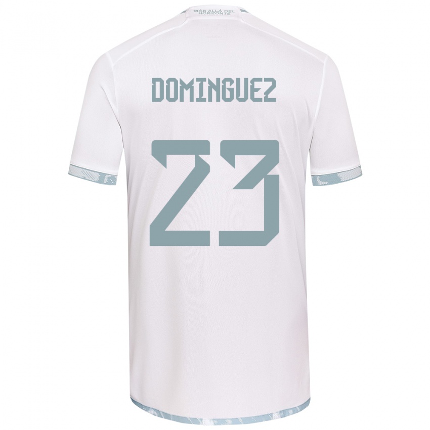 Kinder Nery Domínguez #23 Weiß Grau Auswärtstrikot Trikot 2024/25 T-Shirt