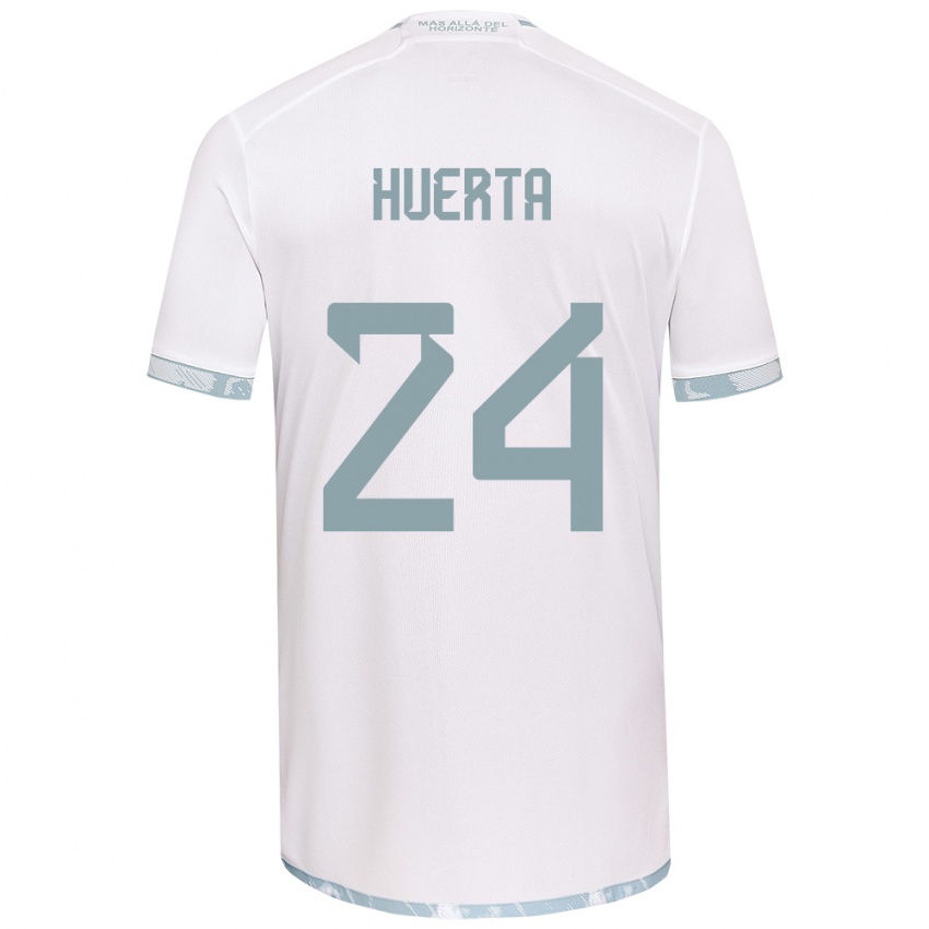 Kinder Renato Huerta #24 Weiß Grau Auswärtstrikot Trikot 2024/25 T-Shirt