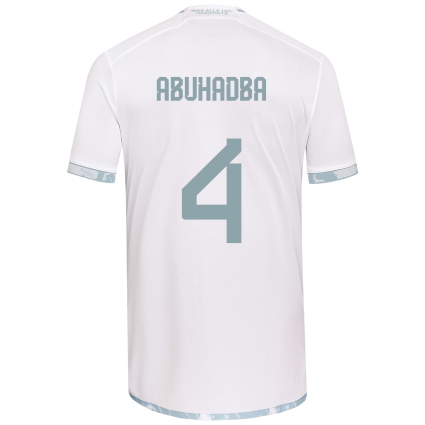 Kinder Zacarías Abuhadba #4 Weiß Grau Auswärtstrikot Trikot 2024/25 T-Shirt