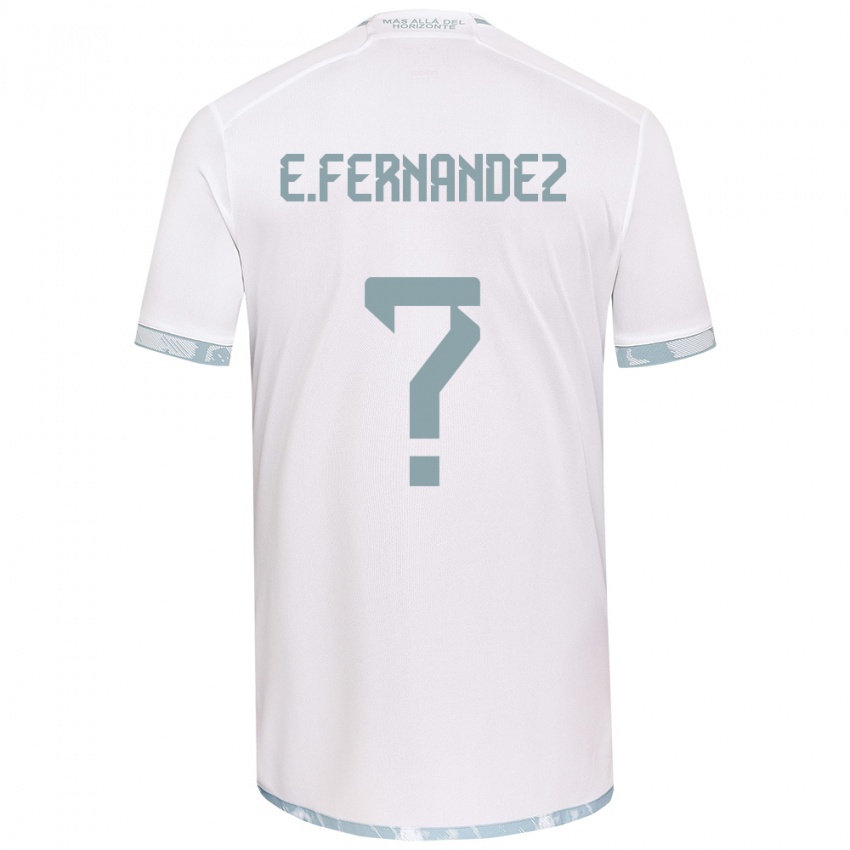 Kinder Enzo Fernández #0 Weiß Grau Auswärtstrikot Trikot 2024/25 T-Shirt