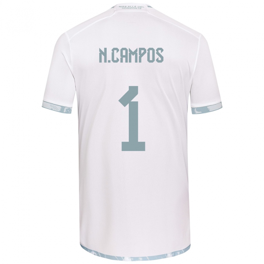 Kinder Natalia Campos #1 Weiß Grau Auswärtstrikot Trikot 2024/25 T-Shirt