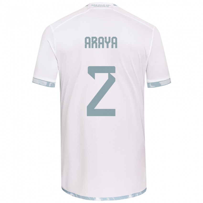 Kinder Fernanda Araya #2 Weiß Grau Auswärtstrikot Trikot 2024/25 T-Shirt