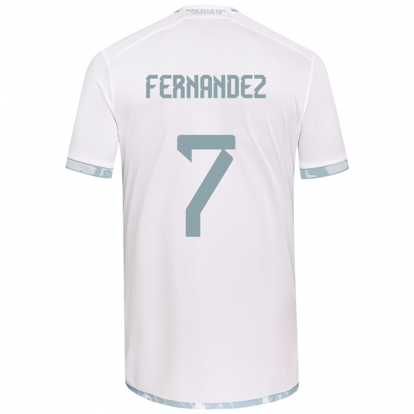 Kinder Rebeca Fernández #7 Weiß Grau Auswärtstrikot Trikot 2024/25 T-Shirt