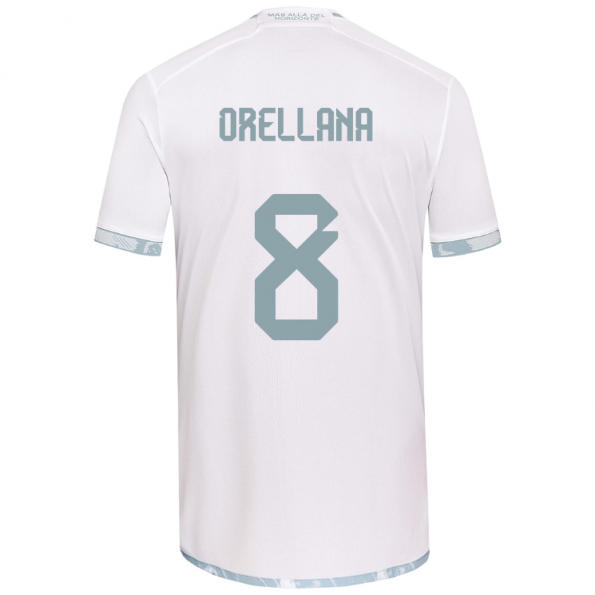 Kinder Denisse Orellana #8 Weiß Grau Auswärtstrikot Trikot 2024/25 T-Shirt