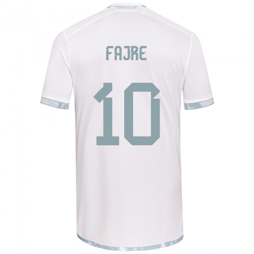 Kinder Nicole Fajre #10 Weiß Grau Auswärtstrikot Trikot 2024/25 T-Shirt