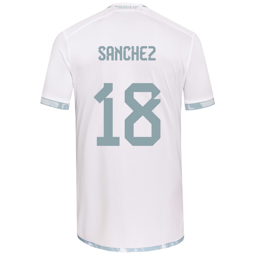 Kinder Bárbara Sánchez #18 Weiß Grau Auswärtstrikot Trikot 2024/25 T-Shirt