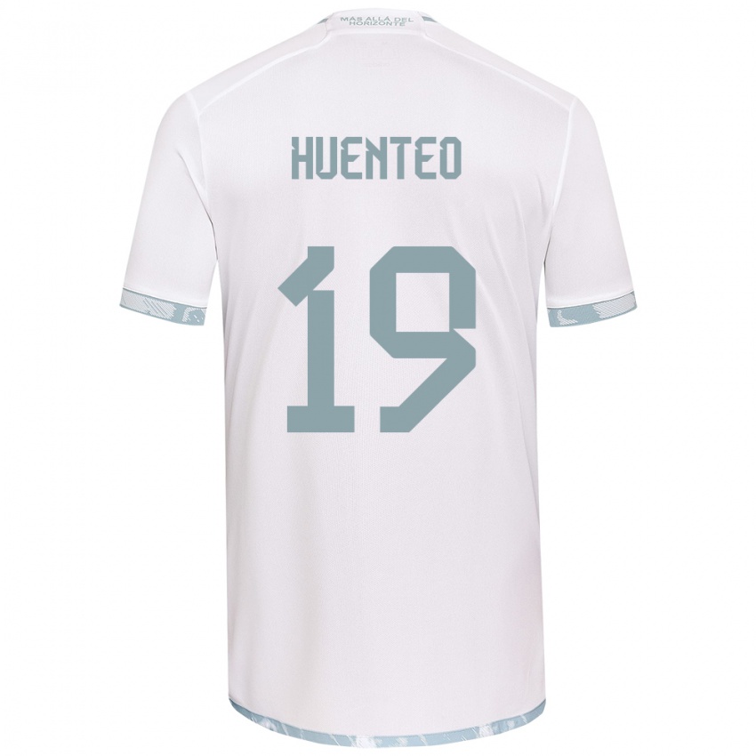 Kinder Yessenia Huenteo #19 Weiß Grau Auswärtstrikot Trikot 2024/25 T-Shirt