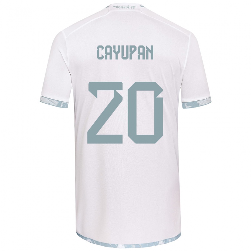 Kinder Natalia Cayupán #20 Weiß Grau Auswärtstrikot Trikot 2024/25 T-Shirt