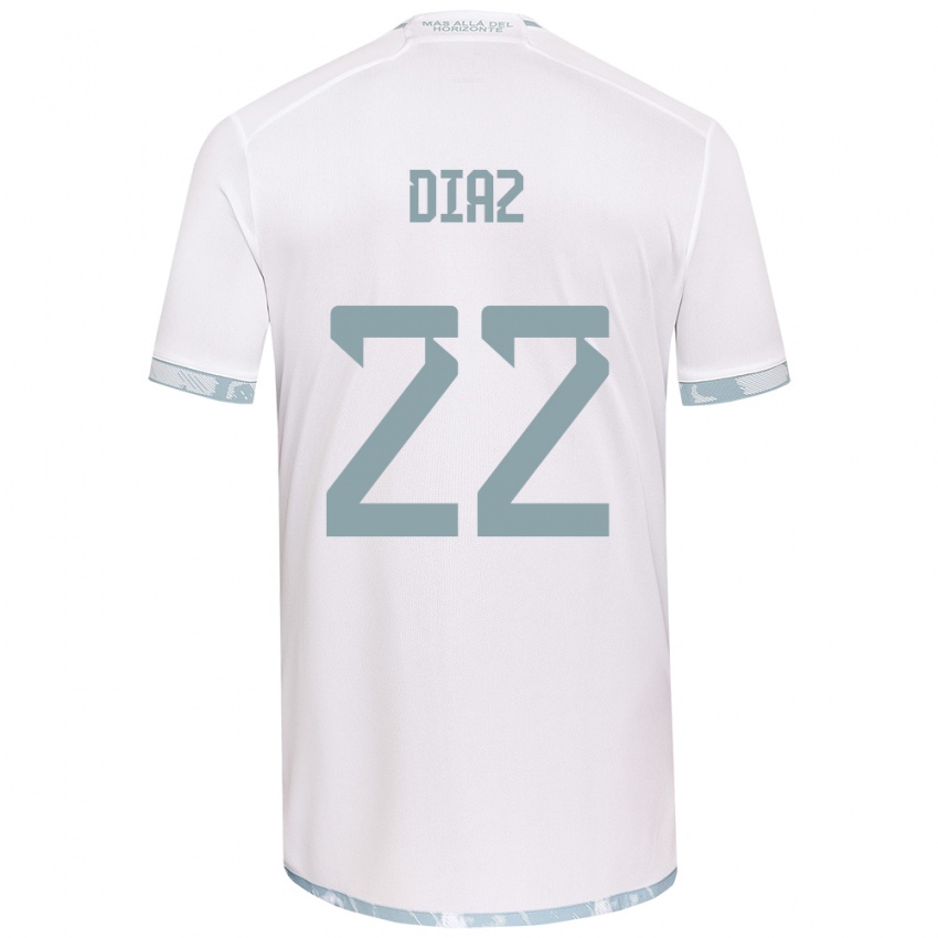 Kinder Valentina Díaz #22 Weiß Grau Auswärtstrikot Trikot 2024/25 T-Shirt