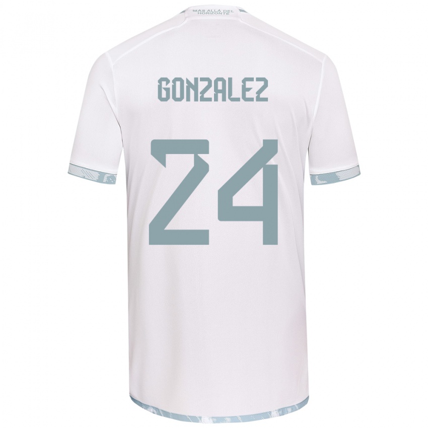 Kinder Emma González #24 Weiß Grau Auswärtstrikot Trikot 2024/25 T-Shirt