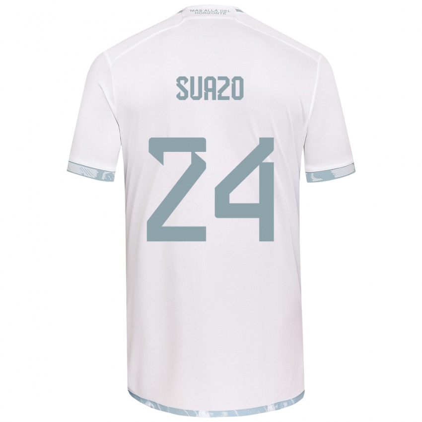 Kinder Arantza Suazo #24 Weiß Grau Auswärtstrikot Trikot 2024/25 T-Shirt