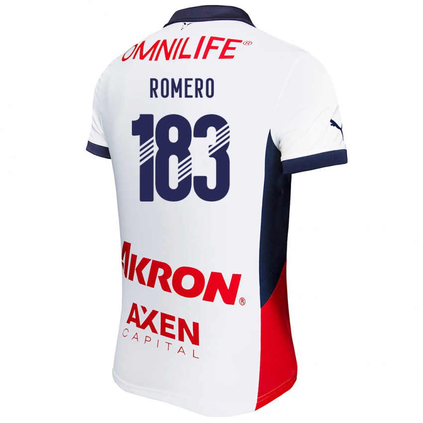 Kinder Javen Romero #183 Weiß Rot Blau Auswärtstrikot Trikot 2024/25 T-Shirt