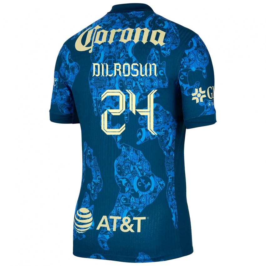 Kinder Javairô Dilrosun #24 Blau Gelb Auswärtstrikot Trikot 2024/25 T-Shirt