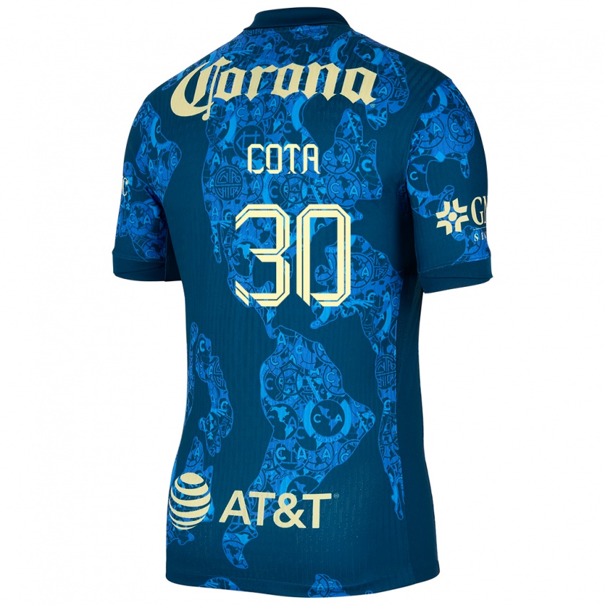 Kinder Rodolfo Cota #30 Blau Gelb Auswärtstrikot Trikot 2024/25 T-Shirt