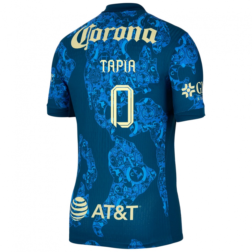 Kinder Leonardo Tapia #0 Blau Gelb Auswärtstrikot Trikot 2024/25 T-Shirt