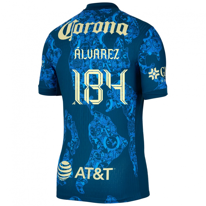 Kinder Antonio Álvarez #184 Blau Gelb Auswärtstrikot Trikot 2024/25 T-Shirt