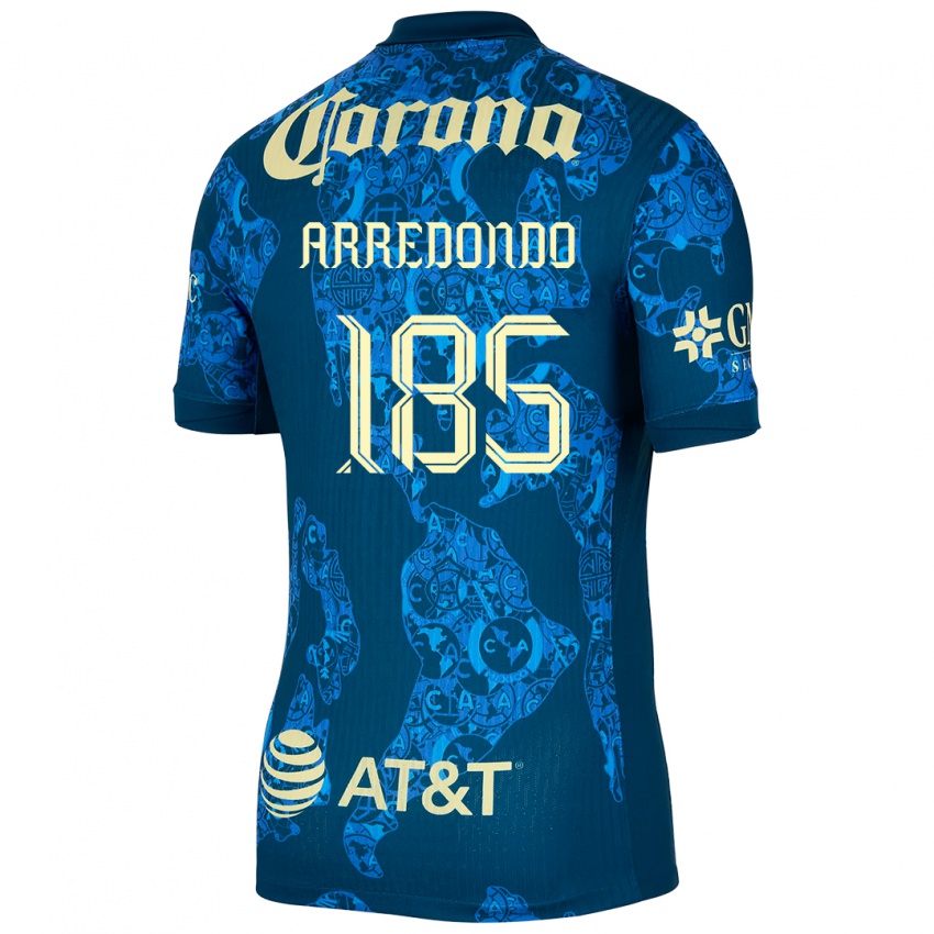 Kinder Aarón Arredondo #185 Blau Gelb Auswärtstrikot Trikot 2024/25 T-Shirt