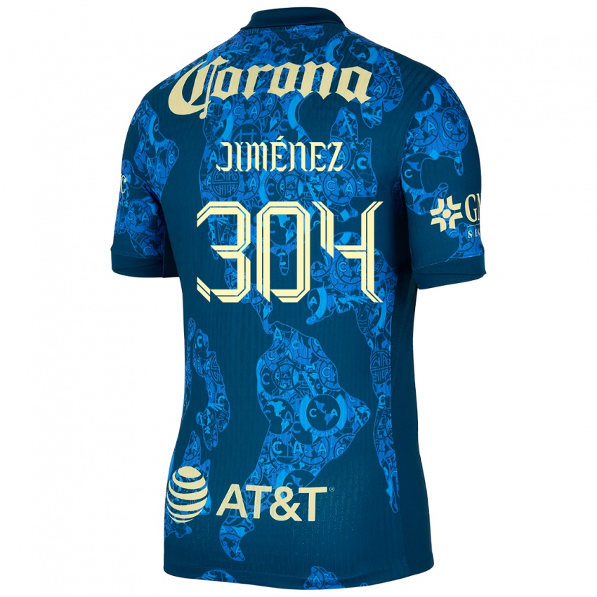 Kinder Derek Jiménez #304 Blau Gelb Auswärtstrikot Trikot 2024/25 T-Shirt